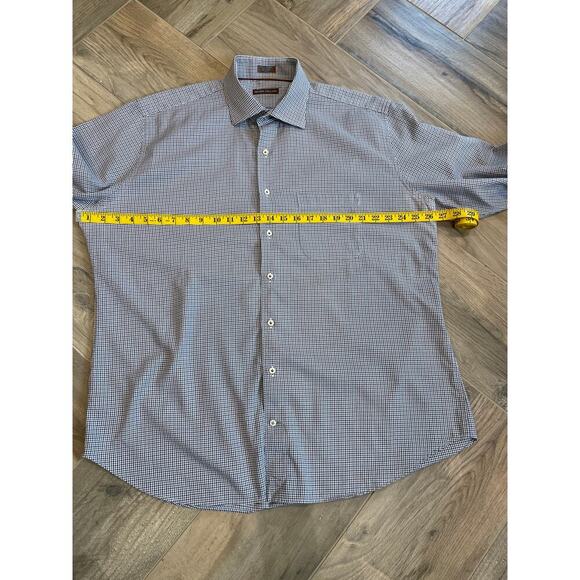 Peter Millar XL Men’s Blue/Brown Button Down Dress Shirt - Picture 5 of 7